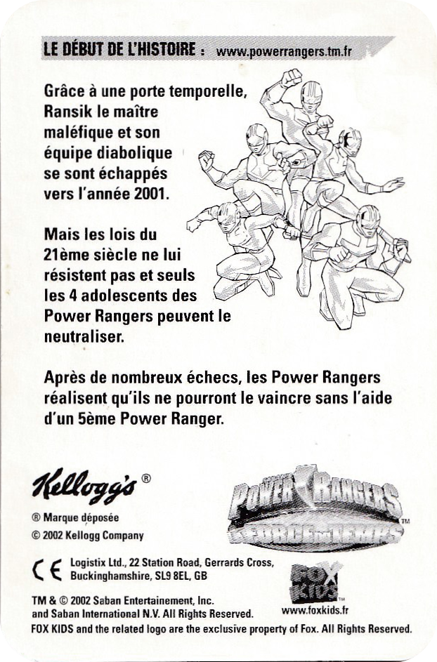 Time Force Megazord Code Rouge (verso)