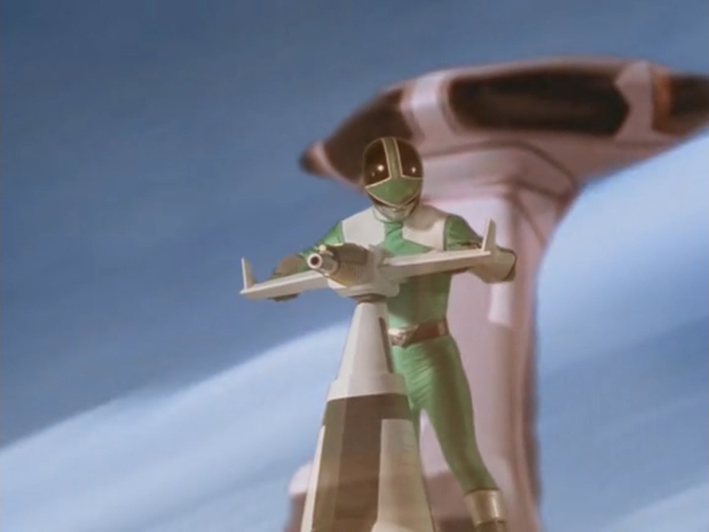Ranger Vert aux commandes du Jet du Temps